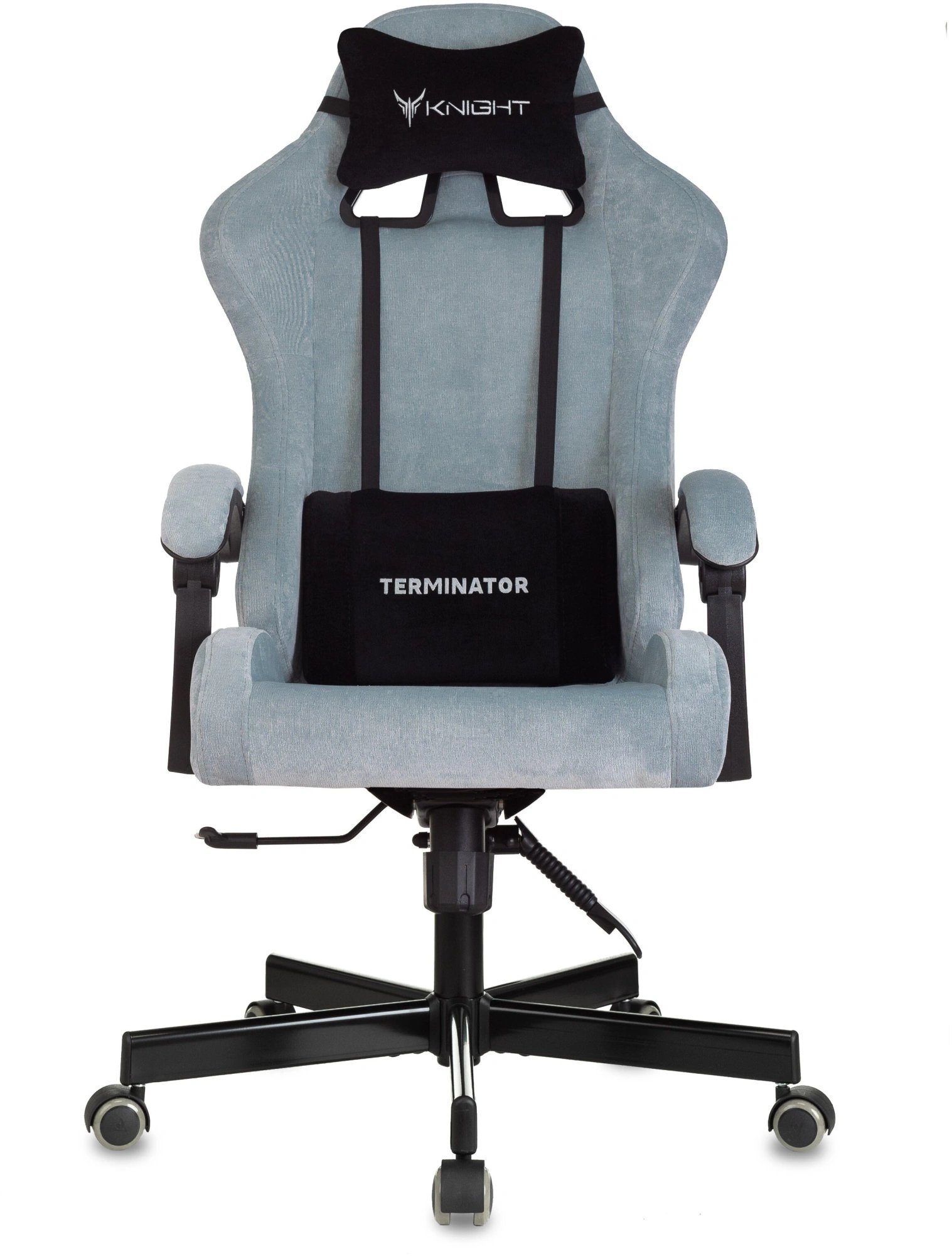Кресло игровое Knight Terminator Light-28 серо-голубой крестов. металл