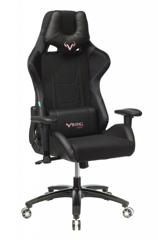 Кресло игровое Бюрократ Viking 4 Aero Black Edition черный искусст.кожа/ткань