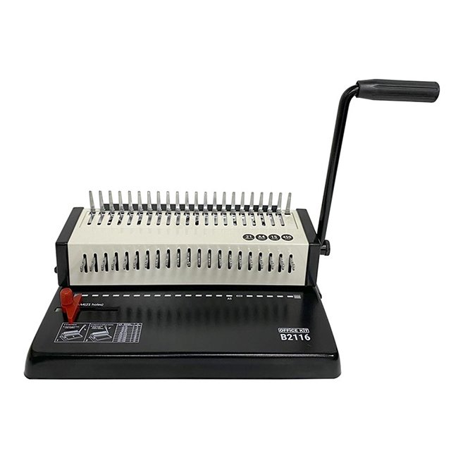 Переплетчик Office Kit B2116 A4/перф.13л.сшив/макс.450л./пластик.пруж.