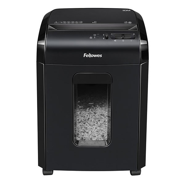 Шредер Fellowes PowerShred 10M (секр.P-5)/фрагменты/10лист./19лтр./скобы/пл.карты