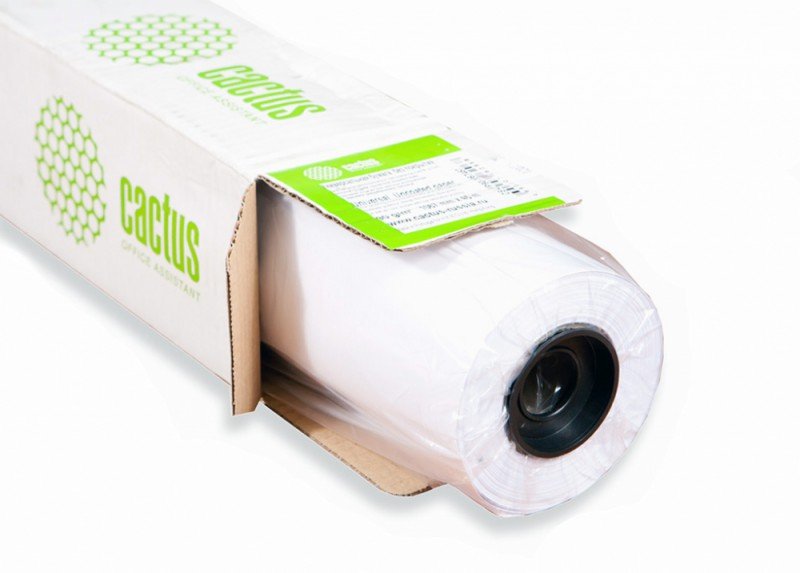 Бумага Cactus CS-PC180-91430 36"(A0) 914мм-30м/180г/м2/белый CIE169% матовое универсальная (с покрытием) втулка:50.8мм (2") (упак.:1рул)