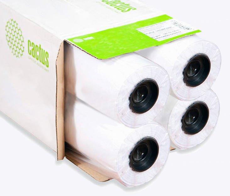 Бумага Cactus Eco CS-LFP80-914457E-4 914мм-45.7м/80г/м2/белый втулка:50.8мм (2") (упак.:4рул)