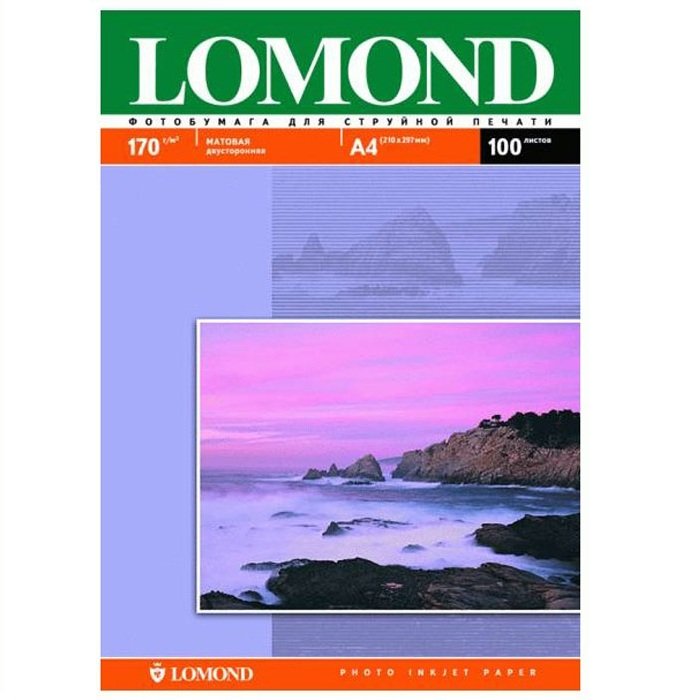 Фотобумага Lomond 0102006 A4/170г/м2/100л./белый матовое/матовое для струйной печати
