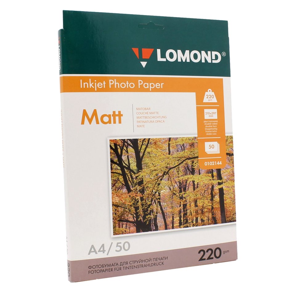 Фотобумага Lomond 0102144 A4/220г/м2/50л./белый матовое/матовое для струйной печати