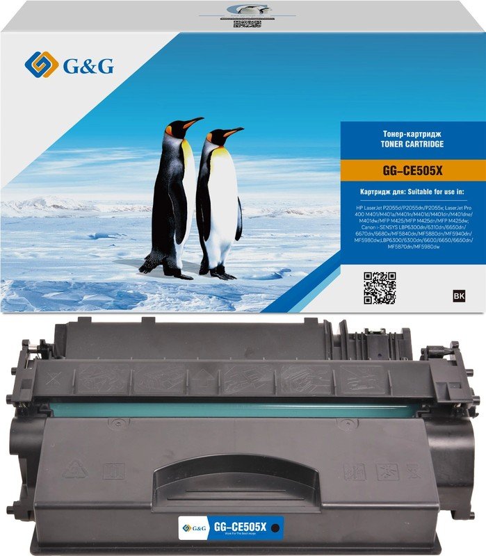 Картридж лазерный G&G GG-CE505X CE505X черный (6500стр.) для HP LaserJet P2035, P2035n, P2055d, P2055dn, P2055x; LaserJet Pro 400 M401, M401a, M401n,