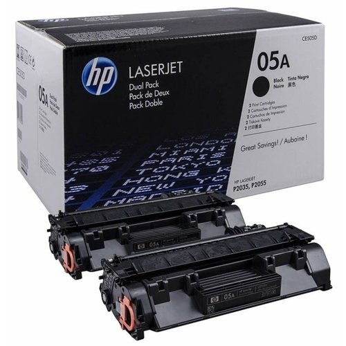 Картридж лазерный HP CE505D черный x2упак. (2300стр.) для HP LJ P2055/P2035/P2050