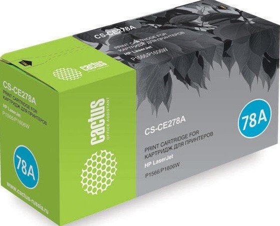 Тонер Картридж Cactus CS-CE278AS черный для HP LaserJet P1566/P1606w (2100стр.)