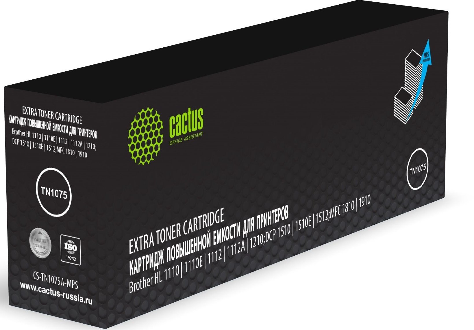 Картридж лазерный Cactus CS-TN1075A-MPS TN1075 черный (2000стр) для Brother HL-1110/1112/1510/1512/1810/1815