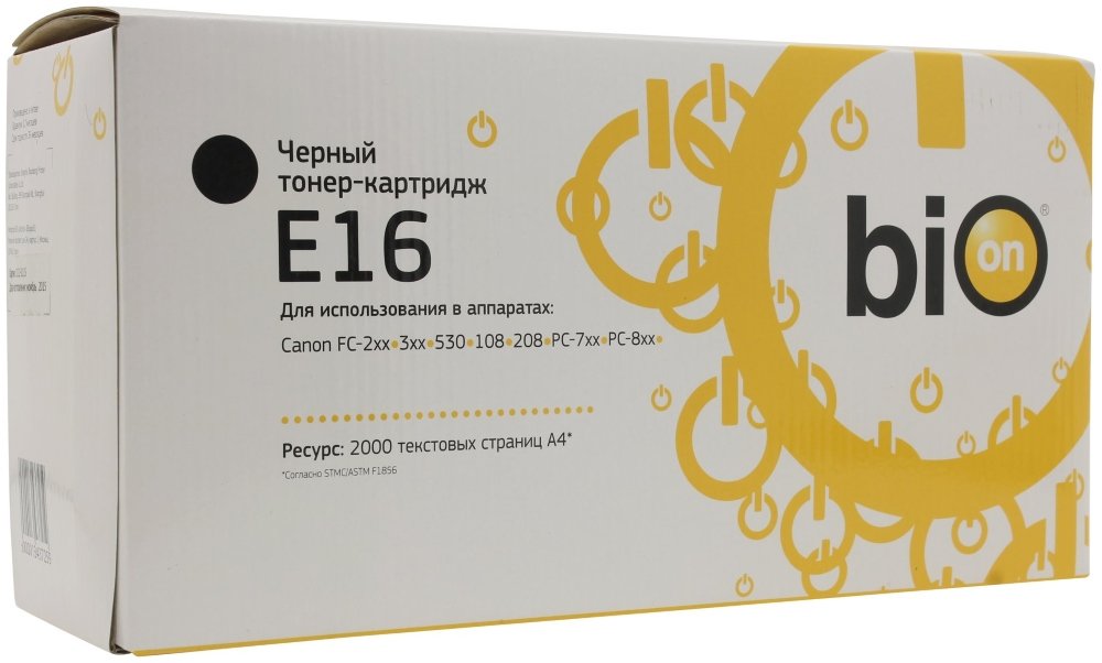 Картридж Bion E-16 для Canon FC-2xx/3xx/530/108/208; PC-7xx ; PC-8xx, черный, 2000 стр.