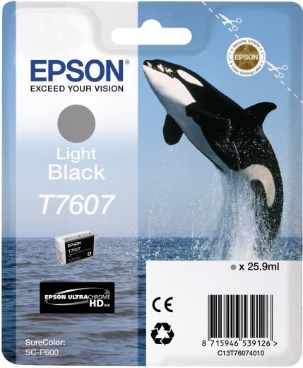 Картридж струйный Epson T7607 C13T76074010 светло-серый (25.9мл) для Epson SureColor SC-P600