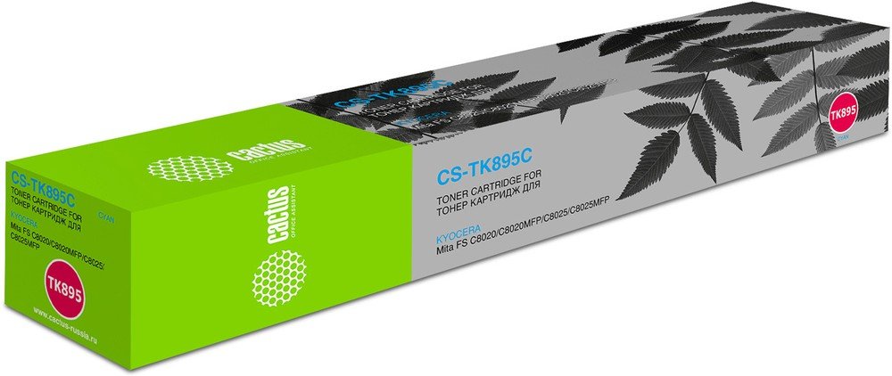 Картридж лазерный Cactus CS-TK895C голубой (6000стр) для Kyocera Mita FS C8020/C8020MFP/C8025/C8025