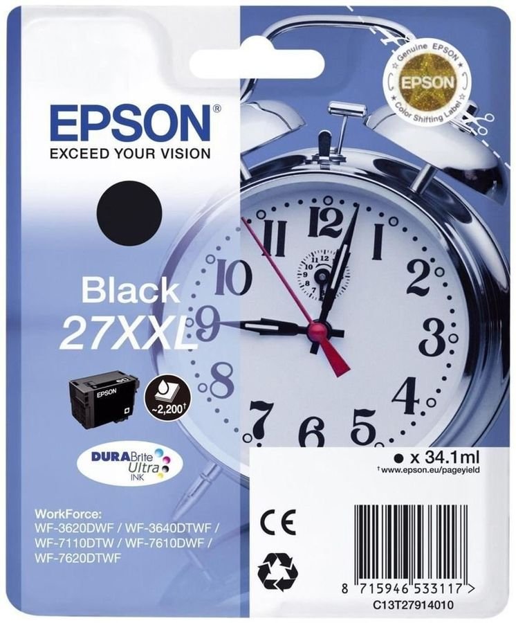Картридж струйный Epson T2791 C13T27914022 черный (34.1мл) для Epson WF7110/7610/7620