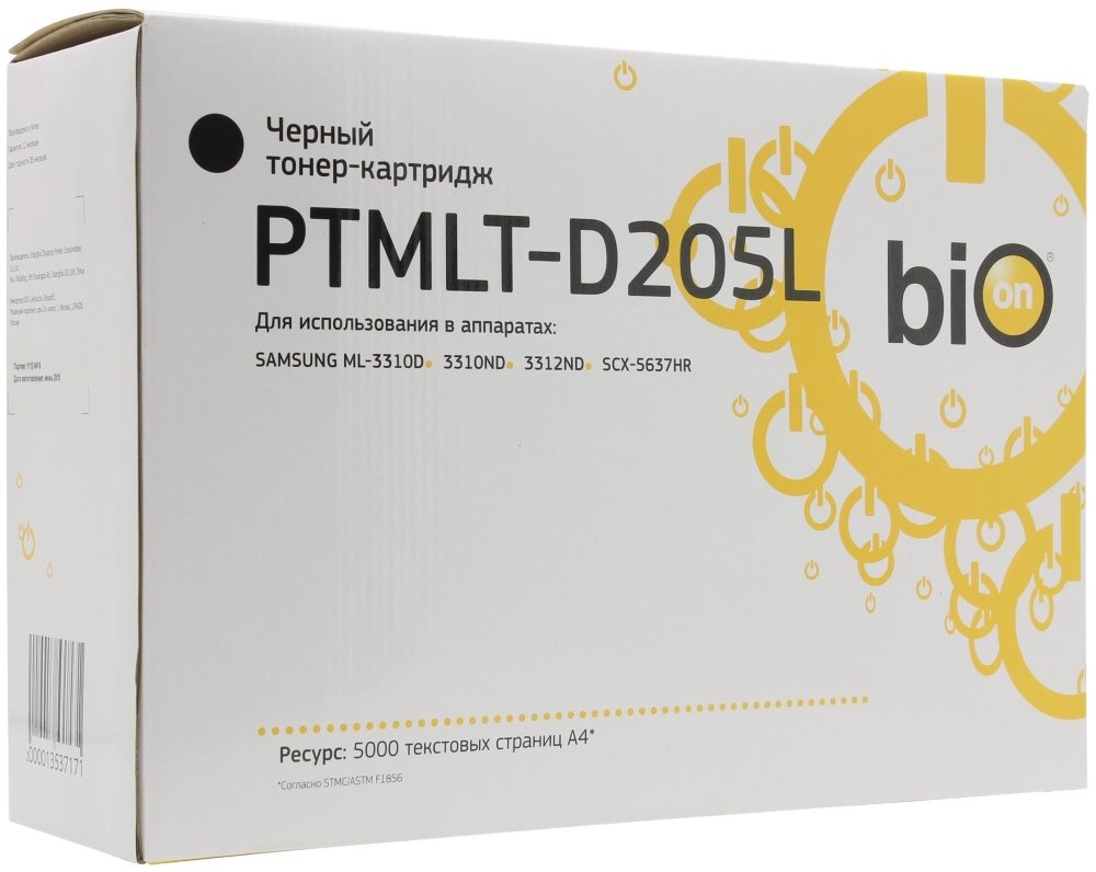 Картридж Bion PTMLT-D205L для Samsung ML 3310/3710/ SCX 4833/5637 ,5000стр
