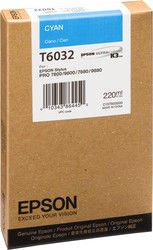 Картридж струйный Epson T6032 C13T603200 голубой (220мл) для Epson St Pro 7880/9880