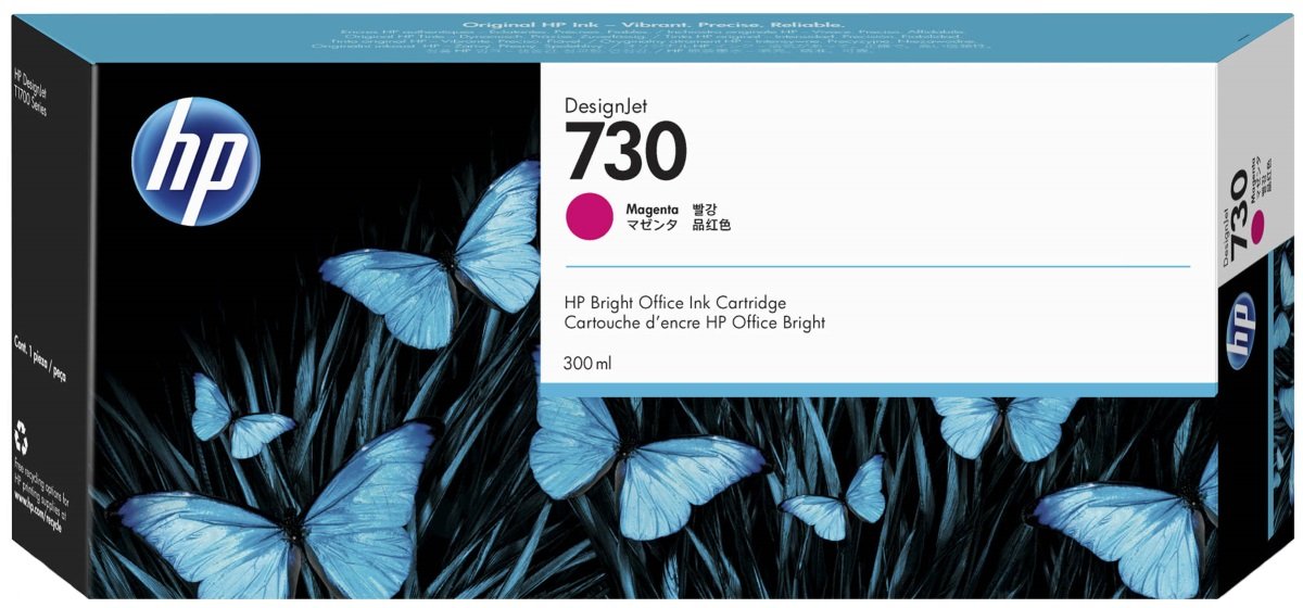 Картридж струйный HP 730 P2V69A пурпурный (400мл) для HP DJ T1700