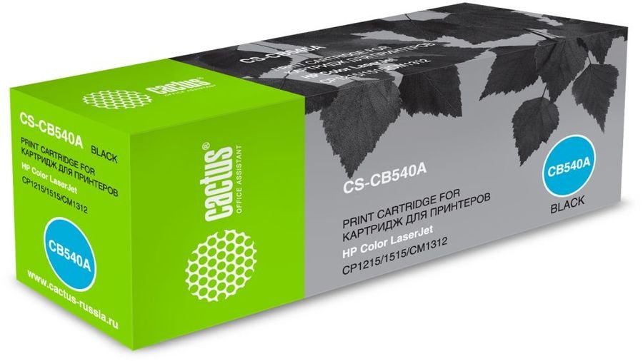 Тонер Картридж Cactus CS-CB540A черный для HP Color LaserJet CP1215/1515/CM1312 (2200стр.)