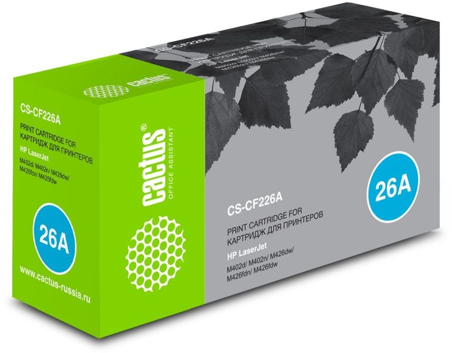 Тонер Картридж Cactus CS-CF226A черный для HP LJ M402d/M402n/M426dw/M426fdn/M426fdw (3100стр.)