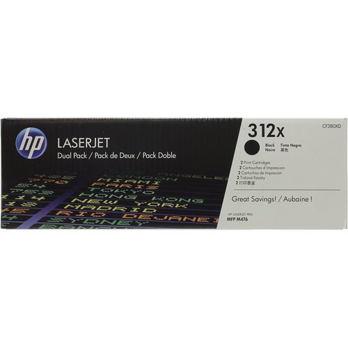 Картридж лазерный HP 312X CF380XD черный x2упак. (8800стр.) для HP CLJ Pro M476