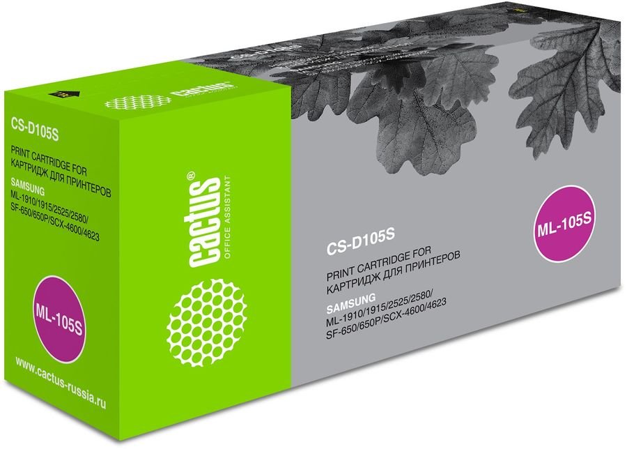 Картридж Cactus CS-D105S для принтеров Samsung ML-1910/1915/2525/2580, 1000 стр.