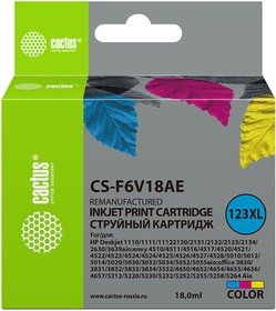 Картридж струйный Cactus CS-F6V18AE 123XL многоцветный 330стр 18мл для HP DeskJet 1110/1111/1112/2130
