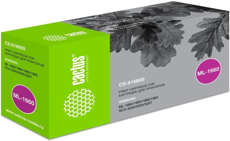 Тонер Картридж Cactus CS-S1660S черный для Samsung ML-1660/1665 SCX-3205 (1500стр.)
