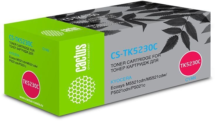 Тонер Картридж Cactus CS-TK5230C голубой (2600стр.) для Kyocera Ecosys M5521cdn/M5521cdw/P5021cdn/P5021cdw