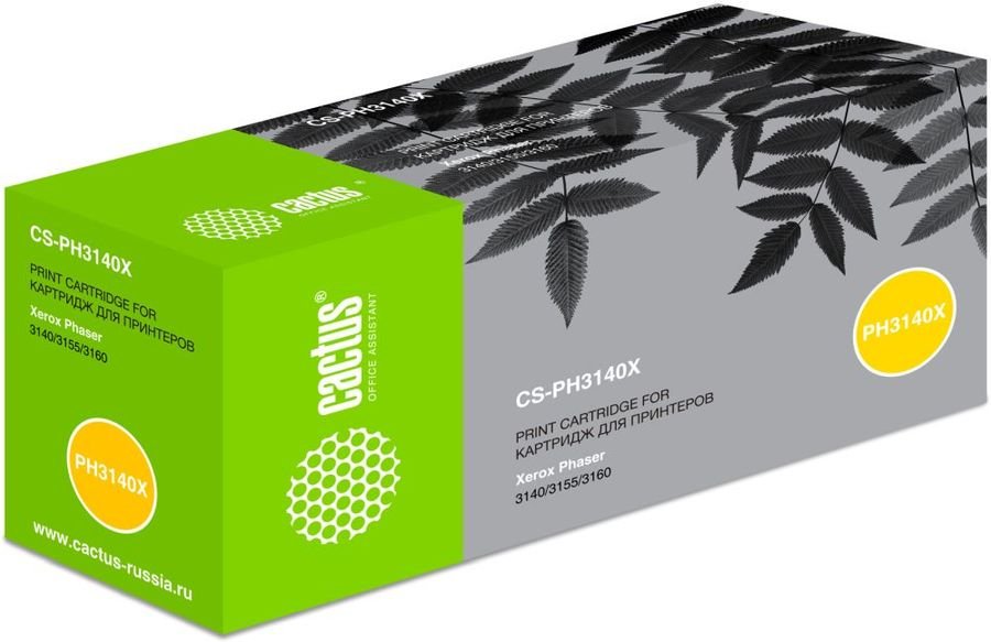 Тонер Картридж Cactus CS-PH3140X (108R00909) черный для Xerox Phaser 3140 3155 3160 (2500стр.)