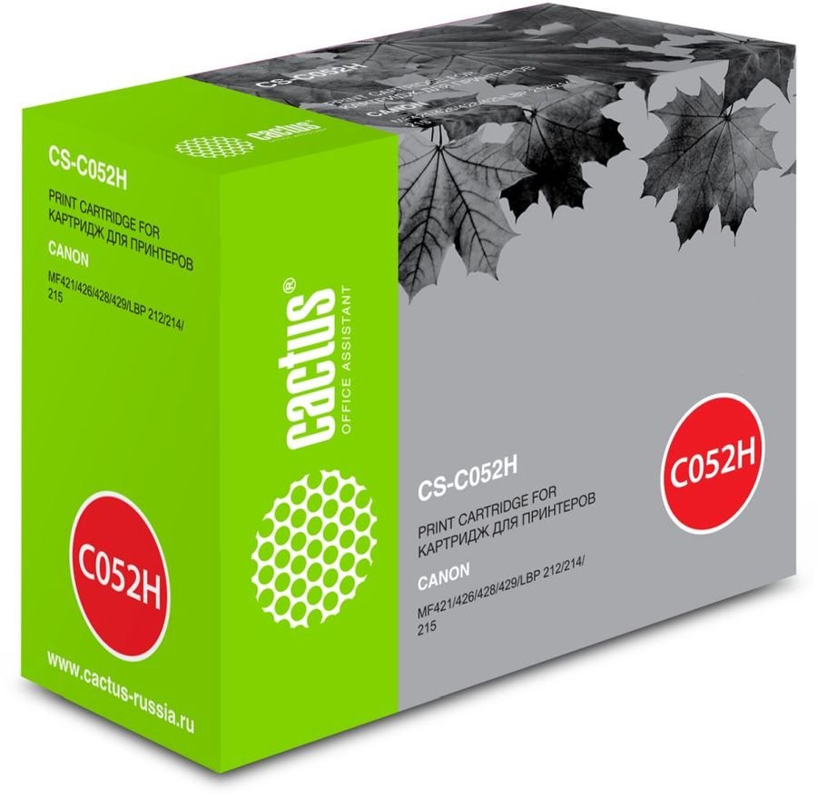 Тонер Картридж Cactus CS-C052H черный (9200стр.) для Canon Canon MF421/426/428/429; LBP 212/214/215