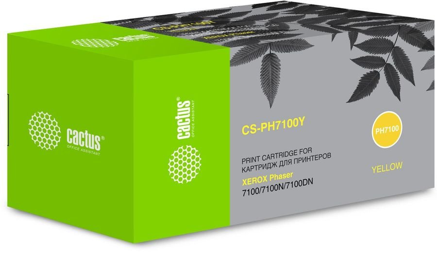 Тонер Картридж Cactus CS-PH7100Y (106R02608) желтый для Xerox Phaser 7100/7100N/7100DN (4500стр.)