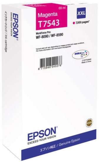 Картридж Epson T7543 пурпурный экстраповышенной емкости для WF-8090/8590 C13T754340