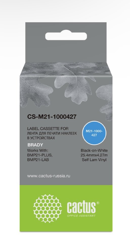 Картридж Cactus (CS-M21-1000427) ленточный черный для Brady BMP21-PLUS, BMP21, BMP21-LAB