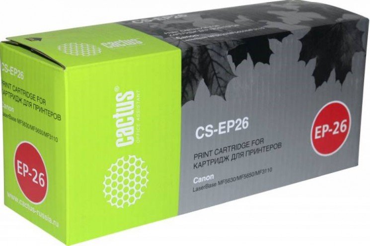 Тонер Картридж Cactus CS-EP26 черный для Canon LB MF5630/MF5650/MF3110 (2500стр.)