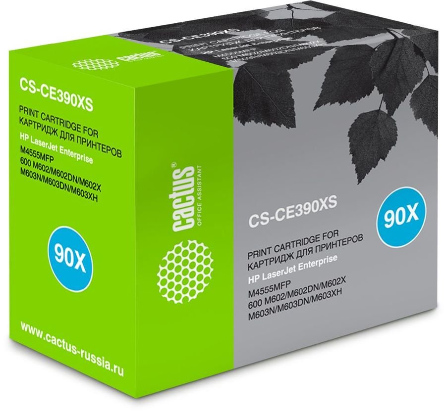 Тонер Картридж Cactus CS-CE390XS черный для HP LaserJet M4555MFP (24000стр.)