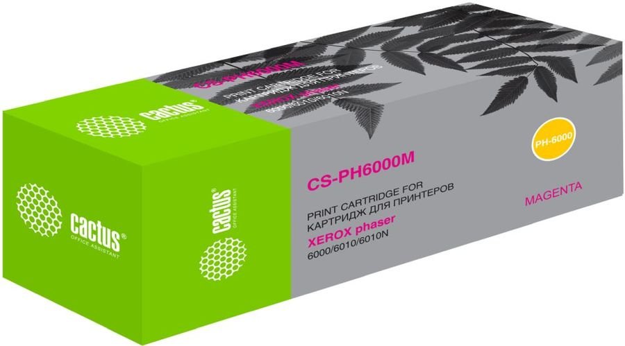 Тонер Картридж Cactus CS-PH6000M (106R01632) пурпурный для Xerox 6000/6010 (1000стр.)