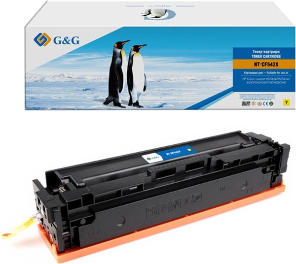 Картридж лазерный G&G GG-CF542X желтый 2500стр для HP CLJ M254dw/M254nw/M281FDN/M281FDW/M280NW