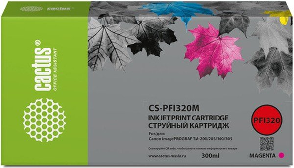Картридж струйный Cactus CS-PFI321M PFI-321 M пурп.пигм. 300мл для Canon imagePrograf TM-250/255/350/355