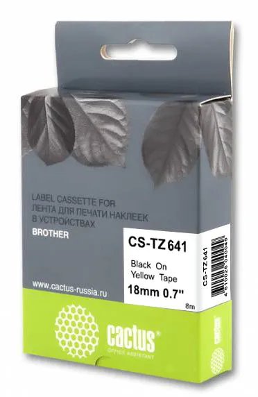 Картридж Cactus TZe-641 (CS-TZ641) черный ленточный для Brother 1010/1280/1280VP/2700VP