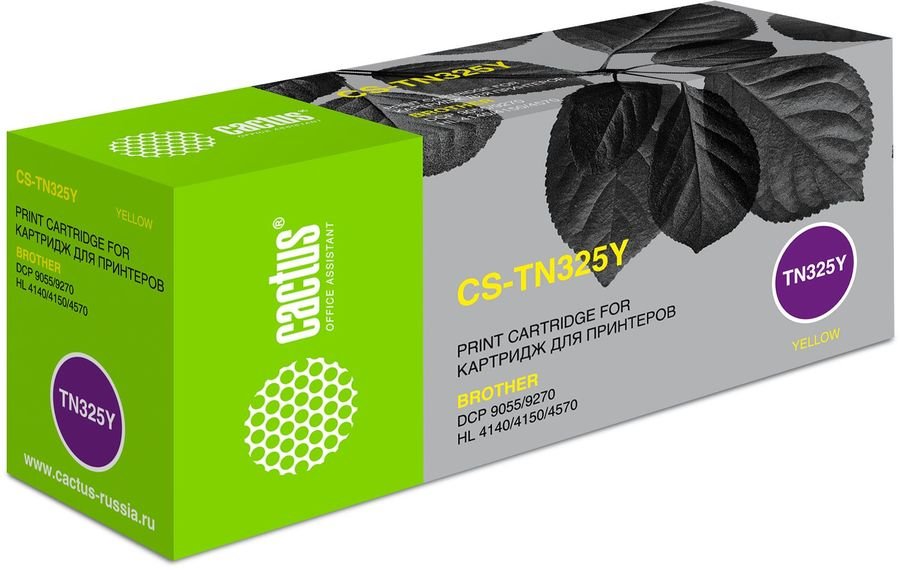Тонер Картридж Cactus CS-TN325Y желтый для Brother DCP 9055/9270; HL 4140/4150/4570  (3500стр.)