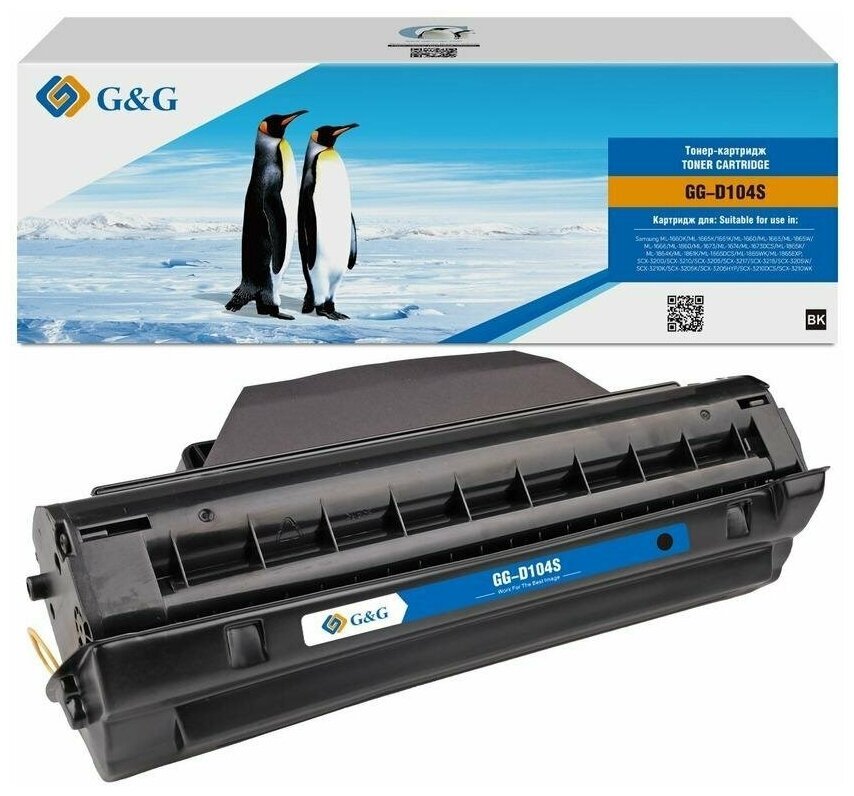 Картридж G&G GG-D104S лазерный черный (1500стр.) для Samsung ML-1660K/1665K/1661K;SCX-3200/3210/3205/3217
