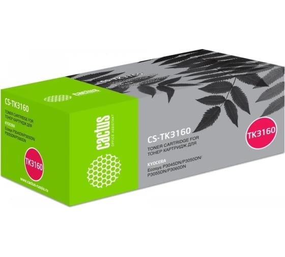 Картридж лазерный Cactus CS-TK3160 TK-3160 черный (12500стр.) для Kyocera Ecosys P3045dn/P3050dn/P3055dn/P3060dn