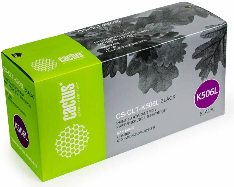 Картридж Cactus CLT-K506L (CS-CLT-K506L) лазерный черный (6000стр.) для Samsung CLP 680/CLX 6260/6260FD/6260FR