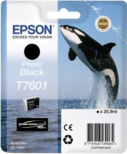 Картридж струйный Epson T7601 C13T76014010 фото черный (25.9мл) для Epson SureColor SC-P600