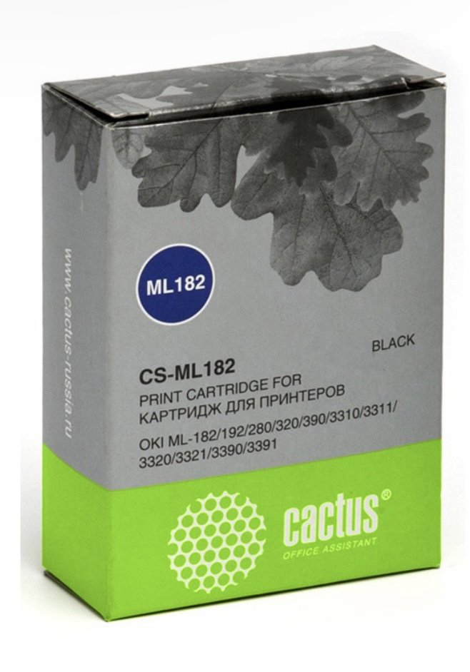 Картридж Cactus CS-ML182 матричный черный для Oki ML-182/192/280/320/390