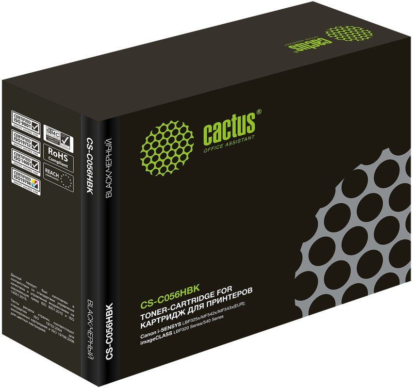 Картридж Cactus 056 H (CS-C056HBK) лазерный черный (21000стр.) для Canon imageCLASS LBP320 Series/540 Series