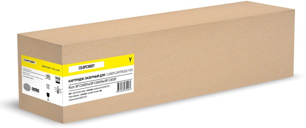 Картридж лазерный Cactus CS-SPC360EY 408187 желтый 6000стр для Ricoh SP C360DNw/SP C360SNw/SP C360SF