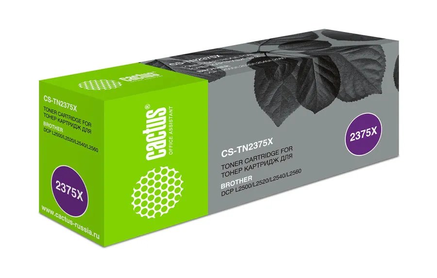Картридж Cactus TN-2375 (CS-TN2375X) черный лазерный (5200стр.) для Brother DCP L2500/L2520/L2540/L2560