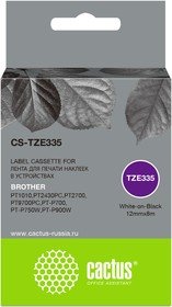 Картридж ленточный Cactus CS-TZE335 TZe-335 белый для Brother 1010/1280/1280VP/2700VP