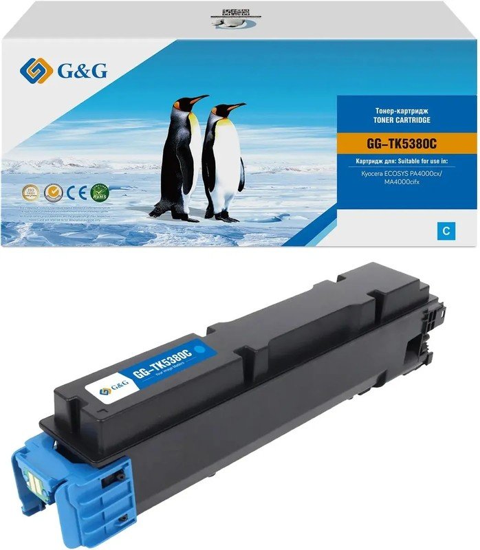 Картридж лазерный G&G GG-TK5380C голубой 10000стр для Kyocera Ecosys PA4000cx/MA4000cifx