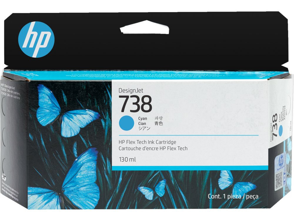 Картридж HP 498N5A 738 130-ml Cyan DesignJet Ink Cartridge