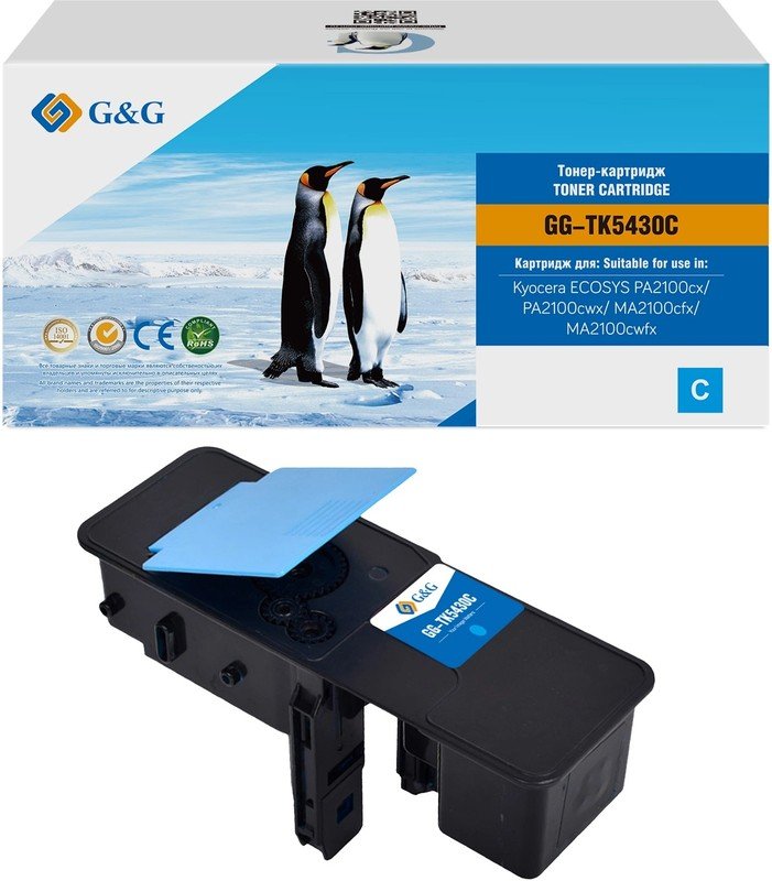 Картридж лазерный G&G GG-TK5430C голубой 1250стр для Kyocera Ecosys PA2100cx/PA2100cwx/MA2100cfx/MA2100cwfx